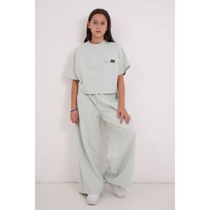 ชุดวอร์มผ้าสองชั้นแขนสั้นสำหรับเด็กผู้หญิง - Product Image 3