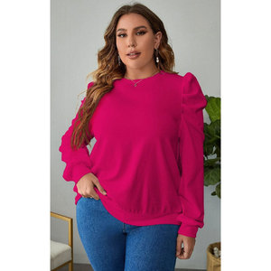 Sweat-shirt pour femme à séchage rapide, respirant, en molleton de coton, couleur unie, pull léger, décontracté, manches longues - Product Image 1