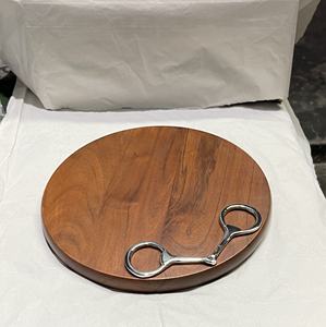 ถาดเสิร์ฟอาหารและจานสำหรับเสิร์ฟผลไม้และของว่างถาดโลหะพร้อมแป้นเหยียบม้าดีไซน์ขอบสำหรับตกแต่งห้องครัวในบ้าน - Product Image 6