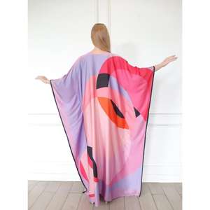 Caftán Tie Dye para Mujer, Vestido Maxi Ecológico hasta el Suelo, Corte Holgado, Estilo Elegante con Mangas Anchas, Ropa de Fiesta para Resort - Product Image 4