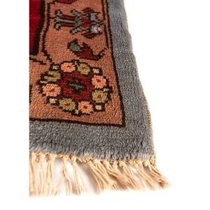 Alfombra de Lana Anudada a Mano Aalam, Diseño Abstracto con Medallón Rojo Naranja, Kilim Rectangular de 9x12 para Entrada de Casa, Dormitorio de Adolescentes - Paem-518 - Product Image 4