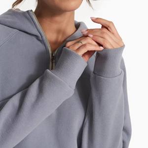 เสื้อกันหนาวมีฮู้ดผ้าขนแกะมีฮู้ดแบบลำลองของผู้หญิงเสื้อสวมหัวแบบตัดปักโลโก้ด้านหน้าซักได้สำหรับฤดูใบไม้ร่วง - Product Image 5