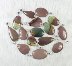 Colgante de jaspe Imperial Natural Chapado en plata de ley 925 sólida de alta calidad para mujer, fabricación de joyas de piedras preciosas al por mayor - Product Image 3
