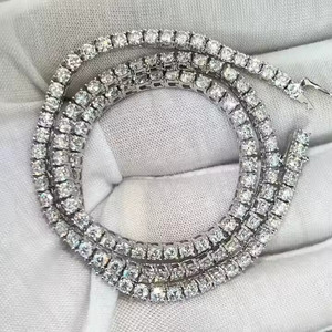 Luxury Certified VVS1 Cut Moissanite Tennis Diamond Necklace 925 <b>Fine</b> <b>Jewelry</b> All Sizes Available Wholesale - Product Image 2