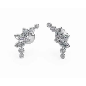 ต่างหูดีไซน์เนอร์เพชรทรงโค้ง Eternal Gaze ทอง 14KT แท้ พร้อมเพชรทรงกลมและทรงมาร์คีส์ ผลิตจากเพชรเลี้ยงในห้องปฏิบัติการ จำหน่ายส่งจำนวนมาก - Product Image 4