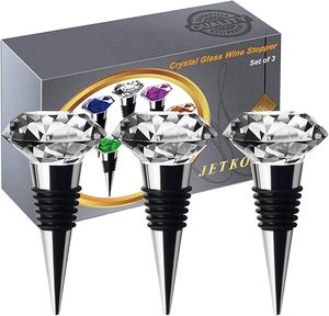 Tapones de vino Tapón de botella de vino y bebida de cristal El tapón de botella de vino decorativo de diamante es reutilizable y ecológico - Product Image 5