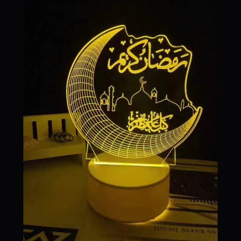 2023 Hot Selling Eid Ramadan Ornament Licht Moslim Islamitische Feestartikelen Kids Cadeau Eid Mubarak Ramadan Kareem Decoraties