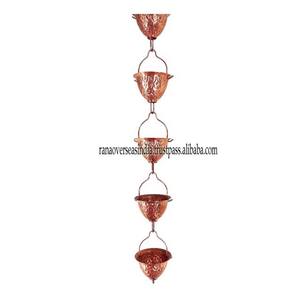 Hot Selling High Quality Handmade <b>Copper</b> Rain Chain Luxury Metal Hanging Rain Chains Garden Decoration From Rana Overseas Inc - Product Image 2
