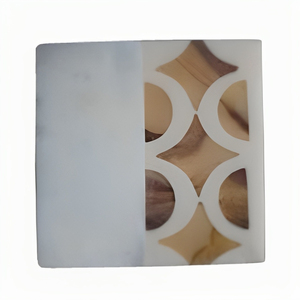 Ensemble de dessous de verre en marbre rond élégant fabriqué à la main épais et durable tapis et tampons en pierre de conception unique et écologique - Product Image 1