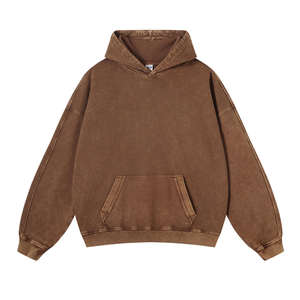 Sudadera con Capucha Corta Retro Personalizada de Alta Calidad, Nueva y Popular de 2026, de Algodón con Borde Cortado para Hombre, Sudadera Gruesa con Efecto Desgastado - Product Image 4