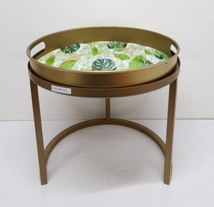 Vendedor caliente, calcomanía de mesa auxiliar de forma redonda de Metal de hierro, acabado esmaltado para sala de estar, muebles decorativos, mesa de centro hecha a mano - Product Image 2