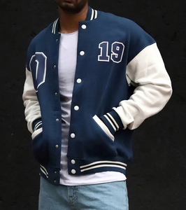 Chaquetas universitarias en blanco Retro Vintage de invierno para hombre, chaqueta bordada de chenilla con apliques de letras lisas personalizadas - Product Image 1