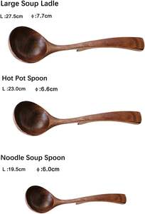 Ustensiles de cuisine en bois Ensemble de cuisine en bois naturel-Cuillères à spatule en bois dur antiadhésives - Product Image 2