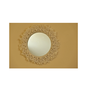 Finition naturelle et miroir mural en macramé durable Design créatif Looks tendance Décoration de Noël Décoration de la maison - Product Image 5