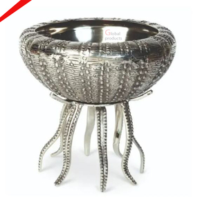 Tazón de chocolate de forma redonda con acabado plateado más vendido con soporte para restaurante y bar de hotel - Product Image 3