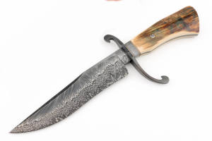 Won Knife Makers Guild BEST BOWIE Knife at Blade Show 2025 Mango de hueso con cubierta de cuero Cuchillos para exteriores - Product Image 3