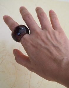 Bague en corne de buffle polie, bijoux pour fête, mariage, anniversaire, vente chaude, couleur corne naturelle - Product Image 2