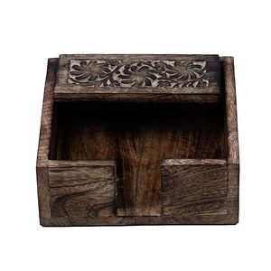 Caja de Pañuelos de Madera de Estilo Clásico con Fondo Deslizante, Ecológica, Hecha a Mano, Multifuncional para Uso en el Hogar, Hoteles y Restaurantes - Product Image 1