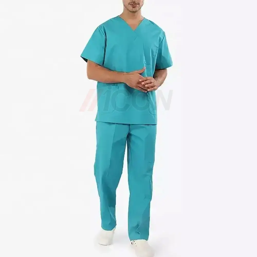 2023 Groothandel Verpleegkundige Arts Ziekenhuis Scrub Katoen Korte Mouw Mannen Vrouwen Medische Comfortabele Ziekenhuis Uniform Scrubs
