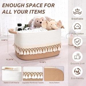 Ensemble de trois paniers élégants, élégants et faits à la main, pour le rangement dans la chambre à coucher, la cuisine, la coiffeuse et l'usage quotidien à la maison, en provenance d'Inde - Product Image 4