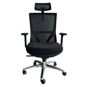 Chaise de bureau ergonomique confortable en maille avec appui-tête et tissu respirant tissé - Product Image 2