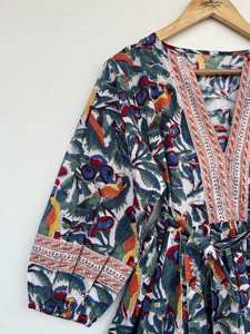 Classic Trending Western Cotton Long Maxi Casual <b>Dresses</b> for Women Ladies Cute Pattern outfit in custom Design Outfit items set - Product Image 4