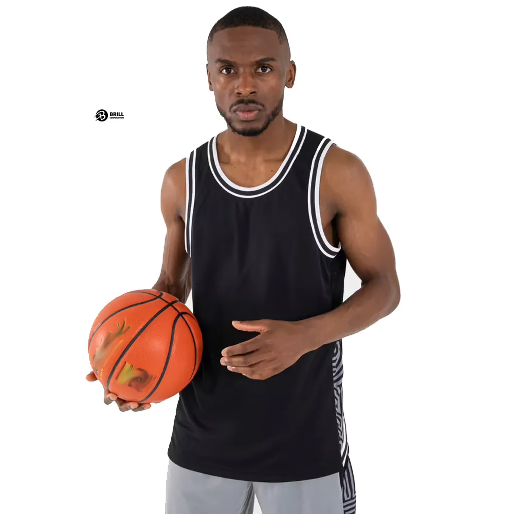 2024 Wholesale Light Weigh Sleeveless Reversible Jersey \ Breathable Cotton Polyester Reversible Basketball Jersey