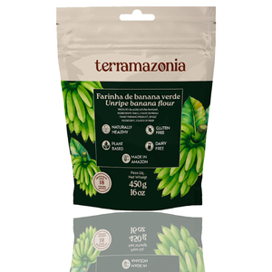 Farine de banane non mûre Terramazonia 450g Sans gluten Végétal Naturel Sain Poudre de fruits Végétalien Qualité supérieure Sachet pour enfants - Product Image 3