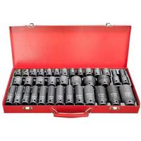 Douilles à choc profondes de 1/2 (12,5 mm) avec embouts de 10 à 38 mm, douilles pneumatiques pour clé à douille, jeu de douilles à choc métriques pour outils de réparation automobile