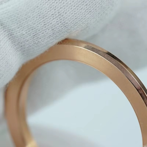 Luxira Jewels Handmade Stainless Steel Moissanite Rose Gold <b>Watch</b> Bezel <b>Ring</b> High Quality Clear Baguette Cut Stones 40mm Elegant - Product Image 4