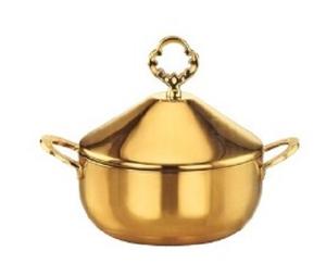 Casseroles rondes faites à la main pour servir un réchauffeur de nourriture en métal élégant pour le stockage des aliments dans le prix de gros - Product Image 6