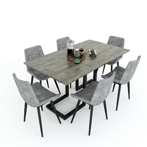 Juego de Comedor Racoli BA68050 Rectangular 140/160x80cm de Madera MDF con Patas de Hierro, Material de Piedra Sinterizada, Ensamblado - Product Image 5