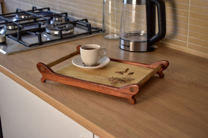 Traditional Handmade Wooden Tray Plate for <b>Indian</b> Kitchen Use | Natural Wood Eco Friendly <b>Serving</b> Plate - Product Image 3