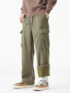 Men Multi-Pockets <b>Fleece</b> <b>Liner</b> Knit Cargo Pants men's pants men's trousers - Product Image 4