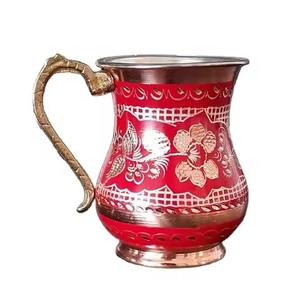 Taza morada exclusiva con mango dorado hecha a mano para casas de lujo, bares y colecciones elegantes de Vasos - Product Image 2