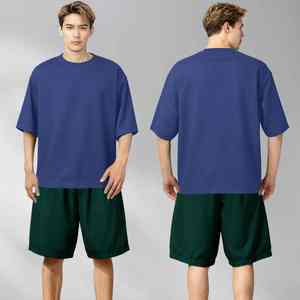 เสื้อยืดคอกลมทรงปกติ ผ้าแคนวาสหนา 230-320 แกรม ตัดเย็บแบบไหล่ตก 100% ผ้าฝ้าย พิมพ์ลายดิจิทัล สำหรับผู้ชาย ODM - Product Image 3