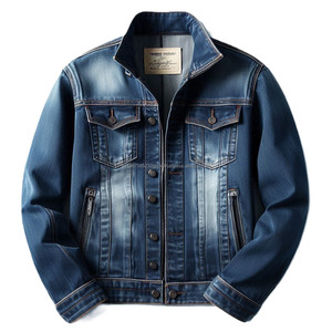 Vestes en jean pour hommes avec poches poitrine et chauffe-mains, manches longues, types de col personnalisés, styles classiques et vintage. - Product Image 2