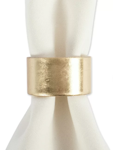 Aluminium <b>Round</b> Gold Napkin Rings Reusable Tissue Holder Decorative Dinnerware Simple Collectable <b>Table</b> Decor Wedding Party Set - Product Image 2