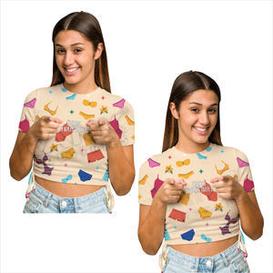 Camiseta Corta Básica para Mujer, Camiseta Corta de Tela Suave y Cómoda, Camiseta Corta Elástica para Mujer - Product Image 4