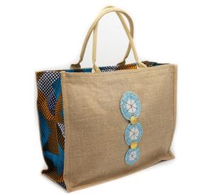Sac fourre-tout en jute tressé à la mode moderne et élégante sérigraphie aux couleurs mélangées pour une utilisation semi-formelle décontractée pour les promotions - Product Image 1