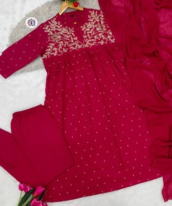 Indian Kurta Sets Pakistani Dress <b>Ladies</b> Wholesale Fashion Pishwas, Anarkali Style Embroidery work <b>Top</b> Bottom Set - Product Image 6