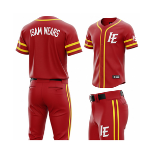 เครื่องแบบเบสบอลของผู้ชายทรงสลิมฟิตแห้งเร็วระบายอากาศได้ดีเสื้อคอวี100% ใยสังเคราะห์ปรับแต่งได้แบบทีม - Product Image 1