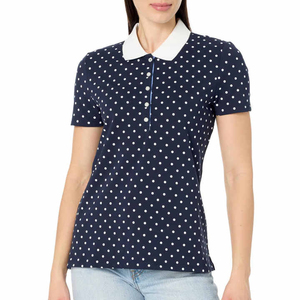 เสื้อโปโลสำหรับผู้หญิง230 GSM เสื้อ100% สีขาวล้วนแบบกำหนดเองเสื้อโปโลแขนสั้นสวมใส่สบายและมีสไตล์ - Product Image 5