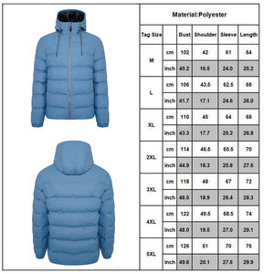 Blousons rembourrés pour hommes Service OEM Blousons rembourrés avec poche avant et fermeture éclair de couleur bleu ciel blouson rembourré avec design et taille personnalisées - Product Image 6