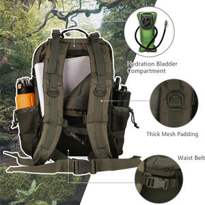 Mochila táctica duradera para exteriores con logotipo personalizado estampado bordado bolsa de viaje de gran capacidad proveedor de fábrica OEM - Product Image 2