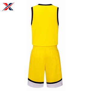 Nouvel arrivage d'uniforme de basket-ball unisexe jaune et noir imprimé de logo personnalisé bonne vente ensemble de vêtements de sport pour adultes option grande taille - Product Image 3