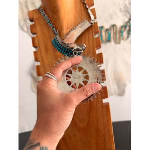 Vintage Navajo Kingman Turquoise and Sterling Silver Petite Cluster Necklace Cultural Collectible Jewelry - Product Image 6