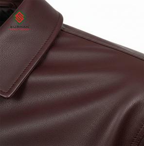 Blouson aviateur en cuir synthétique brun fait main A-2 |   Vêtements d'extérieur décontractés pour l'hiver |   Offrez-lui un cadeau - Product Image 3