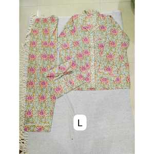 Pijamas Largos con Estampado Jaipuri, Tela Transpirable, Cintura Elástica, Cierre de Botones, Pijama Sexy para Verano e Invierno, Personalizable - Product Image 1