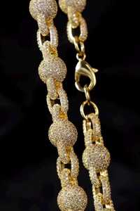 Collier chaîne en or rhodié de luxe serti de moissanite glacée de 15 carats, bijoux orthodoxes hip-hop, chaîne à maillons statement, cadeau de fête - Product Image 4